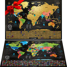 Carica l'immagine nel visualizzatore di Gallery, Due Mappe Da Grattare: Mappa Del Mondo Grattare Con Bandiere (61x43 Cm) +... - Ilgrandebazar