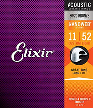 Carica l'immagine nel visualizzatore di Gallery, Elixir 11027 Muta Composta da 6 Corde per Chitarra Acustica, 0.011 - 0.052 - Ilgrandebazar