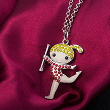 Carica l'immagine nel visualizzatore di Gallery, Collana con ciondolo a forma di ballerina ginnastica ritmica, yellow+red - Ilgrandebazar