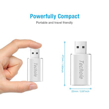 Carica l'immagine nel visualizzatore di Gallery, Scheda Audio USB Esterna, Techole Alluminio Adattatore da a Argento - Ilgrandebazar