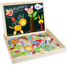 Carica l'immagine nel visualizzatore di Gallery, Puzzle Magnetico Legno Lavagna Magnetica Doppio Lato Puzzle di Legno Giochi Educativi per Bambini 3 4 5 Anni