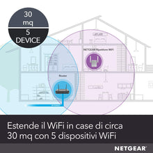 Carica l'immagine nel visualizzatore di Gallery, Netgear EX2700 Ripetitore WiFi N Wireless, Copertura per 1-2 300Mbps, Argento