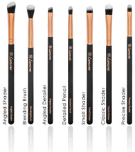 Carica l'immagine nel visualizzatore di Gallery, Pennelli per Trucco Occhi Professionali - Make Up Kit di 7 Oro Rosa - Ilgrandebazar