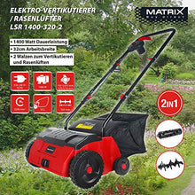 Carica l'immagine nel visualizzatore di Gallery, Matrix 310400065 Scarificatore arieggiatore per Prato, 1400 Watt, Larghezza... - Ilgrandebazar