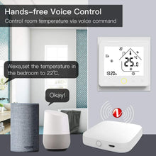 Carica l'immagine nel visualizzatore di Gallery, Termostato WiFi per Caldaia a Gas,Termostato Caldaia Schermo LCD Touch Button Retroilluminato Programmabile con Alexa e Telefono APP-Bianco