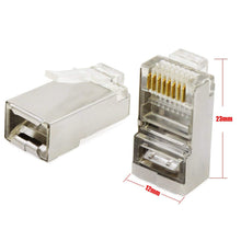 Carica l'immagine nel visualizzatore di Gallery, GeekerChip 20 Pezzi Plug Connettori di Rete Cat6,Placcato in Oro 24K per Cat...