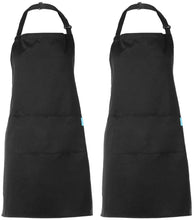 Carica l'immagine nel visualizzatore di Gallery, Esonmus Grembiule regolabile da 2 pezzi con 2 tasche Grembiuli da Cucina per Cuoco, per Uomo e Donna, Nero