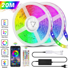 Carica l'immagine nel visualizzatore di Gallery, 20M Bluetooth Striscia LED RGB 5050 600LEDs, 40 Tasti Telecomando,...