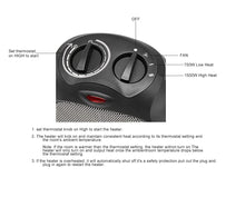 Carica l'immagine nel visualizzatore di Gallery, Amazon Basics - Termoventilatore in ceramica da 1500 Watt con termostato regolabile - Nero