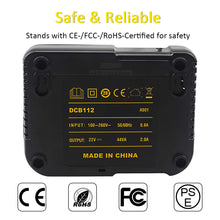 Carica l'immagine nel visualizzatore di Gallery, Waitley Caricabatteria DCB112 per batterie Dewalt 10,8 V 14,4 V 18 V 2A... - Ilgrandebazar