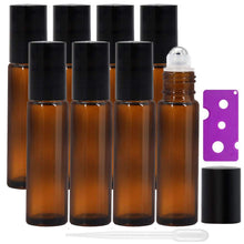 Carica l'immagine nel visualizzatore di Gallery, Alledomain, 8 flaconi roll-on per oli essenziali da 10 ml 10 ml, Ambra - Ilgrandebazar
