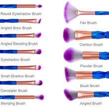 Carica l'immagine nel visualizzatore di Gallery, 12pcs Pennelli da Trucco per Applicazione 12 pezzi, Spazzole + Beauty Blender - Ilgrandebazar