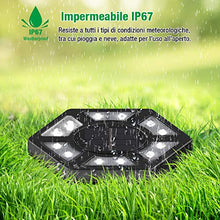 Carica l'immagine nel visualizzatore di Gallery, Fenvella Luci Giardino 12 LEDs, Solari per IP67 4 Pezzi