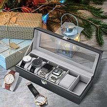 Carica l'immagine nel visualizzatore di Gallery, Procase Scatola Porta Orologi per 6 con Coperchio In Vetro,... - Ilgrandebazar