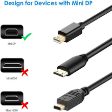 Carica l'immagine nel visualizzatore di Gallery, Rankie Cavo Mini Displayport (Mini DP) (Thunderbolt) su HDMI, 4K, 1,8m, Nero