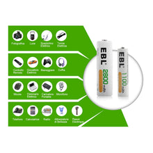 Carica l'immagine nel visualizzatore di Gallery, EBL AAA Batterie Ricaricabili Ad Alta Capacità,Pile AAA*8, EB-81222-IT - Ilgrandebazar
