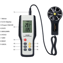 Carica l'immagine nel visualizzatore di Gallery, Eray Anemometro Professionale Termometro Digitale Misuratore White and Black - Ilgrandebazar