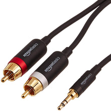 Carica l'immagine nel visualizzatore di Gallery, AmazonBasics - Cavo adattatore da 3.5 mm a 2 RCA maschio, 1,22 metri - Ilgrandebazar