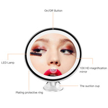 Carica l'immagine nel visualizzatore di Gallery, Bestope Specchio Ingranditore da Trucco con Luce LED, Bianco Tondo 10x
