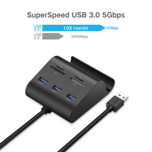 Carica l'immagine nel visualizzatore di Gallery, UGREEN Hub USB 3.0 3 Porte 5Gbps e Card Reader 4 Slot SD TF MS M2 con Nero - Ilgrandebazar