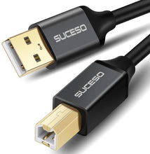 Carica l'immagine nel visualizzatore di Gallery, SUCESO Cavo Stampante USB 2.0-2M Cavo USB Tipo A Maschio a Tipo B Maschio Cavetto Placcato Oro Per Stampante HP, Canon, Lexmark, Epson, Dell, Xerox, Samsung Brother, Panasonic, Scanner ecc.