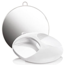 Carica l'immagine nel visualizzatore di Gallery, Specchio da parrucchiere, bianco, con occhiello, rotondo, Ø 29 cm