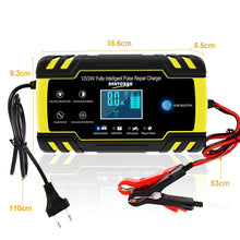 Carica l'immagine nel visualizzatore di Gallery, NWOUIIAY Caricabatteria Auto di Carica 24V 8A 12V 4A 24*13*6.5, Giallo e nero - Ilgrandebazar