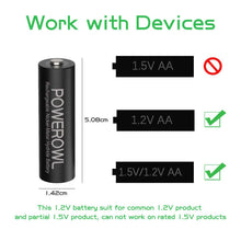 Carica l'immagine nel visualizzatore di Gallery, Batterie AA Ricaricabili, POWEROWL 8 Pezzi 2800 8AA, Ricaricabili - Ilgrandebazar