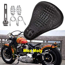 Carica l'immagine nel visualizzatore di Gallery, Pelle Coccodrillo Moto Sella Monoposto per Sportster Nero-Aggiornamento