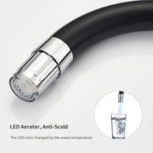 Carica l'immagine nel visualizzatore di Gallery, Auralum Rubinetto Miscelatore con LED RGB per Cucina Nero Con Led - Ilgrandebazar