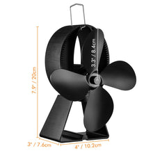 Carica l'immagine nel visualizzatore di Gallery, Ventilatore per camini a legna, da camino con 4 Lame Stufe a...