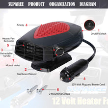 Carica l'immagine nel visualizzatore di Gallery, SUPAREE Supare, sbrinatore Portatile per Auto, 12 V, Parabrezza, Rosso - Ilgrandebazar