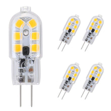 Carica l'immagine nel visualizzatore di Gallery, Vicloon G4 LED Lampadina, 5 Pezzi 2W, AC/DC 12V Lampadina,2W Trasparente 2w