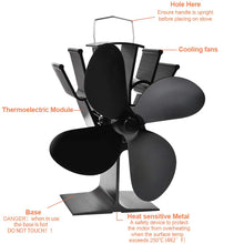 Carica l'immagine nel visualizzatore di Gallery, Ventilatore per camini a legna, BUYGOO a 4 pale riscaldato per...