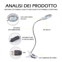 Carica l'immagine nel visualizzatore di Gallery, Lampada Estetista con Lente d'Ingrandimento 8 Diottrie,Lampada LED USB... - Ilgrandebazar