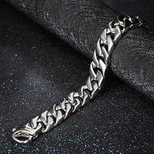 Carica l'immagine nel visualizzatore di Gallery, BESTEEL Acciaio Inox Bracciali Uomo Semplice Catena Cubana Bracciale Grossa... - Ilgrandebazar