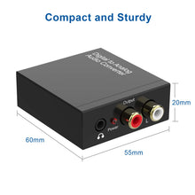 Carica l'immagine nel visualizzatore di Gallery, Convertitore DAC, Adattatore Audio Digitale Ottico SPDIF a RCA Analogico L/R... - Ilgrandebazar