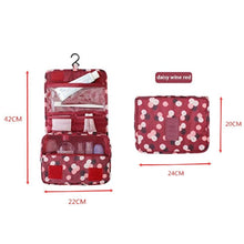 Carica l'immagine nel visualizzatore di Gallery, Emwel appeso Toiletry Organizer Travel trousse per donne e Fiore rosso vino - Ilgrandebazar
