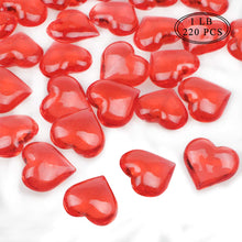 Carica l'immagine nel visualizzatore di Gallery, Fangoo 220 Pezzi Gemme a Cuore Piatto in Acrilico Rosa con 1LB, Rosso - Ilgrandebazar