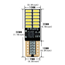 Carica l'immagine nel visualizzatore di Gallery, Fastcar 10pcs 194 W5W T10 led canbus no error cuneo lampadine 24 T10, Bianca - Ilgrandebazar