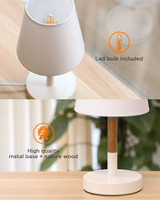 Carica l'immagine nel visualizzatore di Gallery, Tomons (Pacco da 2) Lampada comodino con paralume in Una Coppia, Bianco - Ilgrandebazar