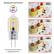 Carica l'immagine nel visualizzatore di Gallery, Vicloon G4 LED Lampadina, 5 Pezzi 2W, AC/DC 12V Lampadina,2W Trasparente 2w