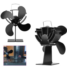 Carica l'immagine nel visualizzatore di Gallery, Ventilatore per camini a legna - Ventola stufa a 4 pale, con Nero