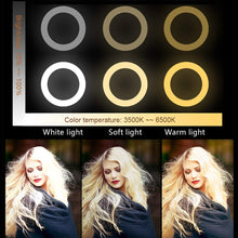 Carica l'immagine nel visualizzatore di Gallery, Thlevel LED Ring Light con treppiedi Lampada anulare dimmerabile da 6... - Ilgrandebazar