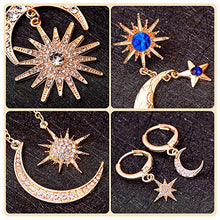 Carica l'immagine nel visualizzatore di Gallery, 4 Paia Orecchini Sole Stella Luna Gioielli con Pendenti per... - Ilgrandebazar