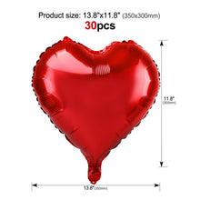 Carica l'immagine nel visualizzatore di Gallery, Howaf 30 Pezzi Grande Palloncini Forma di Cuore Foil Air Balloons e rosso - Ilgrandebazar