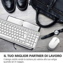 Carica l'immagine nel visualizzatore di Gallery, iClever Tastiera e Mouse Wireless - e Argento e Bianco