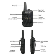 Carica l'immagine nel visualizzatore di Gallery, Retevis RT15 Mini Walkie Talkie 2W 208DCS Squelch Professionali 5 Pezzi, Nero - Ilgrandebazar