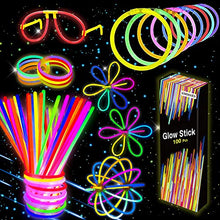 Carica l'immagine nel visualizzatore di Gallery, Kimimara Braccialetti Luminosi,Starlight Fluorescenti,100 8 "Glowsticks...