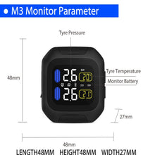 Carica l'immagine nel visualizzatore di Gallery, Sistema di monitoraggio della pressione dei pneumatici wireless per...
